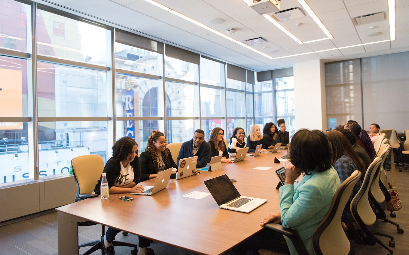 Law firm team in a working meeting