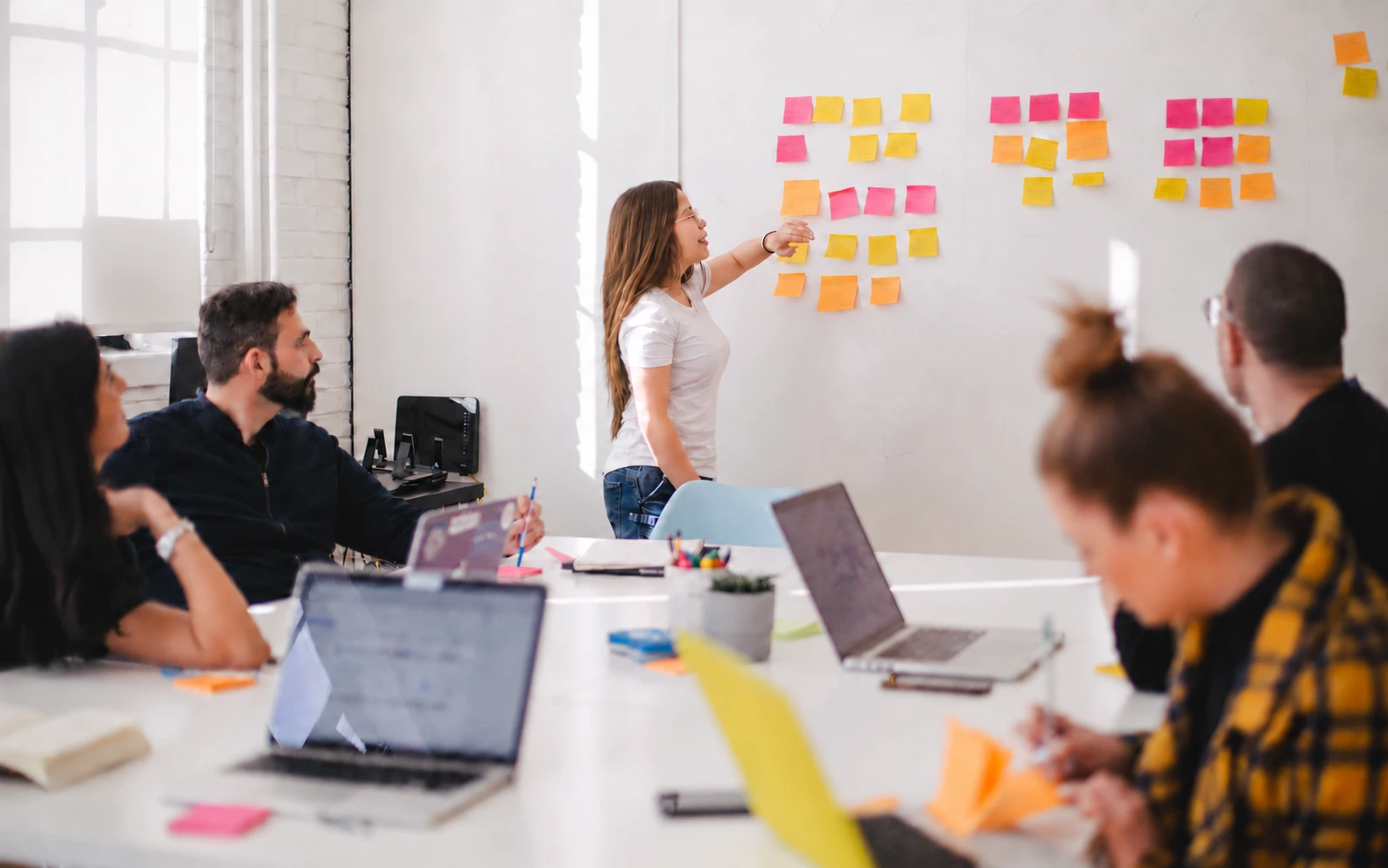 Team gathered for a workshop to organise and manage their business