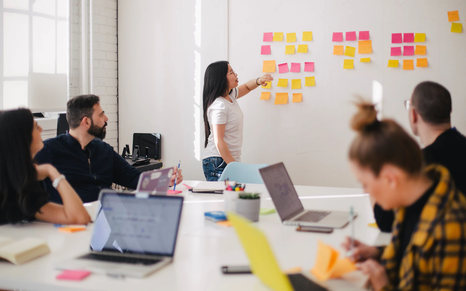 Team gathered for a workshop to organise and manage their business